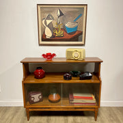 Vintage Fruitwood Display Cabinet - Mr. Mansfield Vintage