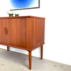 Danish Teak Tambour Door Bar/Record Cabinet