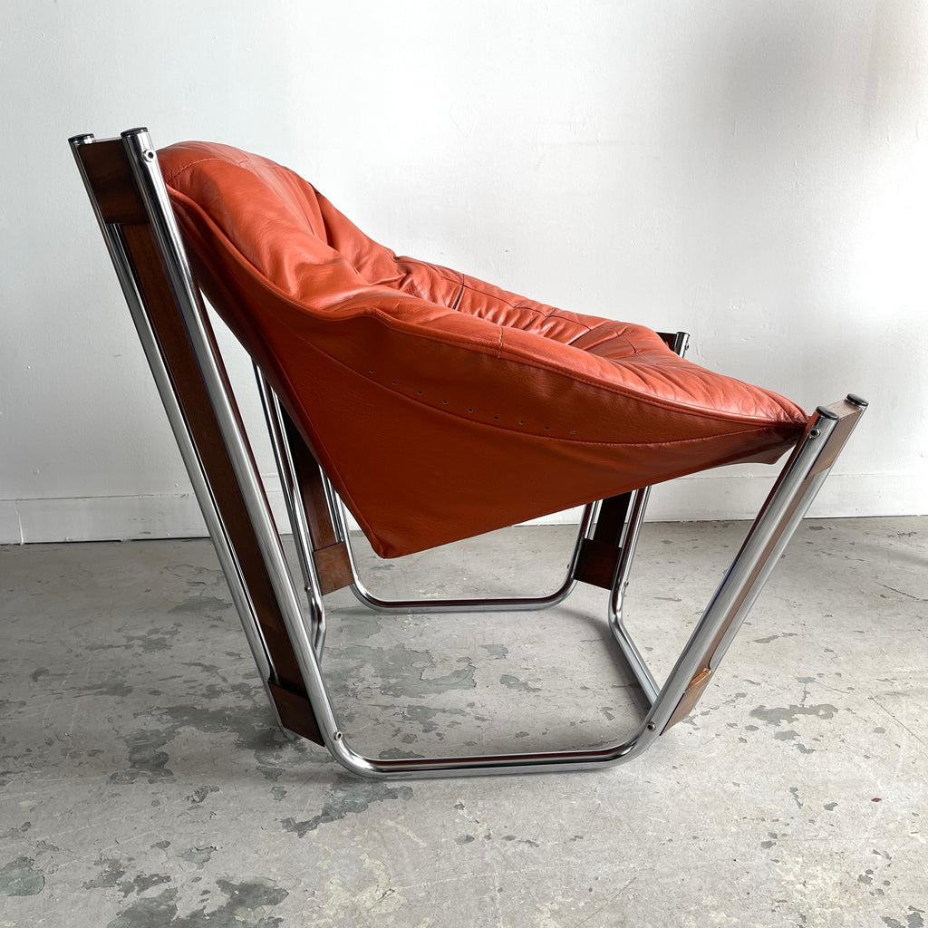 "Sonic" lounge chair by Odd Knutsen for Hjellegjerde, Norway. 