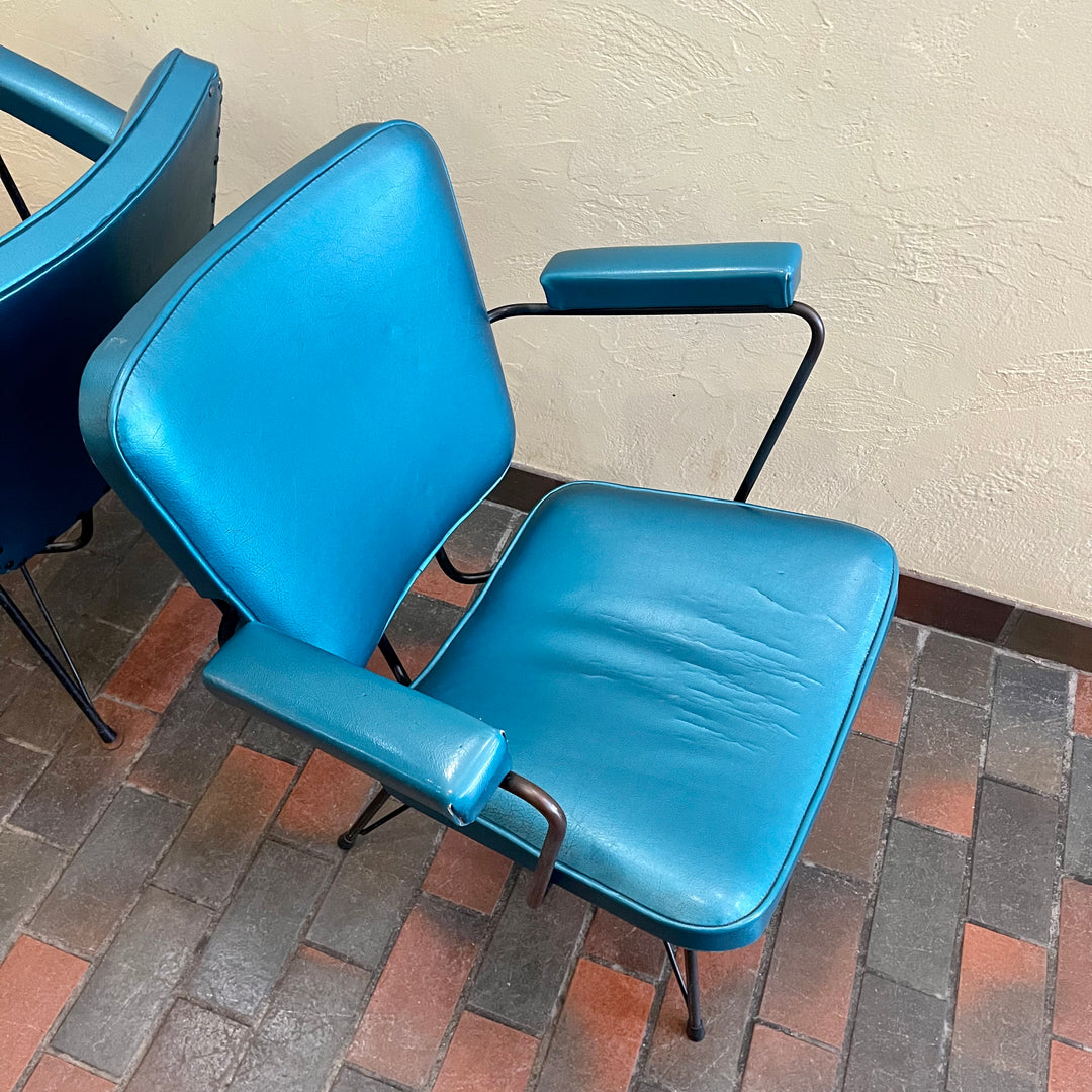 1950s Teal Chair In The Style of Petter Cotton Mr. Mansfield Vintage