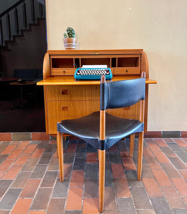 Teak Secretary Roll Top Desk - Mr. Mansfield Vintage