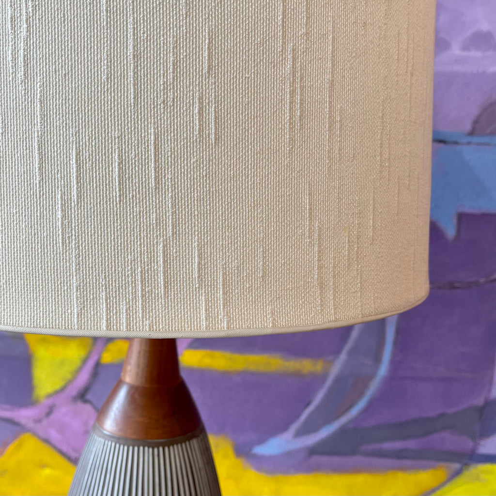 Upsala Ekeby Mid-Century Modern Pottery Table Lamp + Original Shade - Mr. Mansfield Vintage