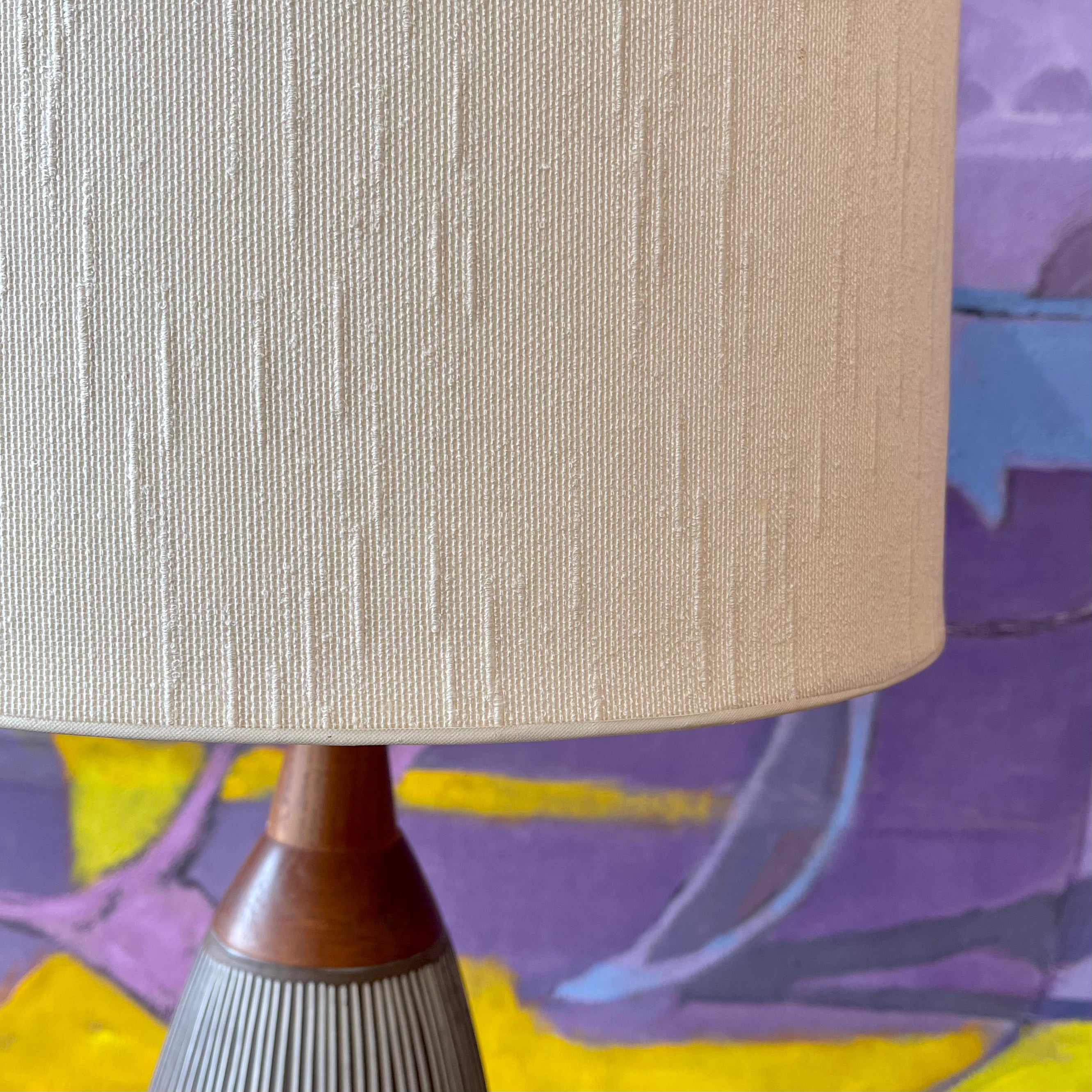 Upsala Ekeby Mid-Century Modern Pottery Table Lamp + Original Shade - Mr. Mansfield Vintage