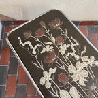 1970s Chrome and Floral Laminated Coffee Table