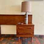 Viscol Victoriaville headboard and bedside tables in darker walnut tone