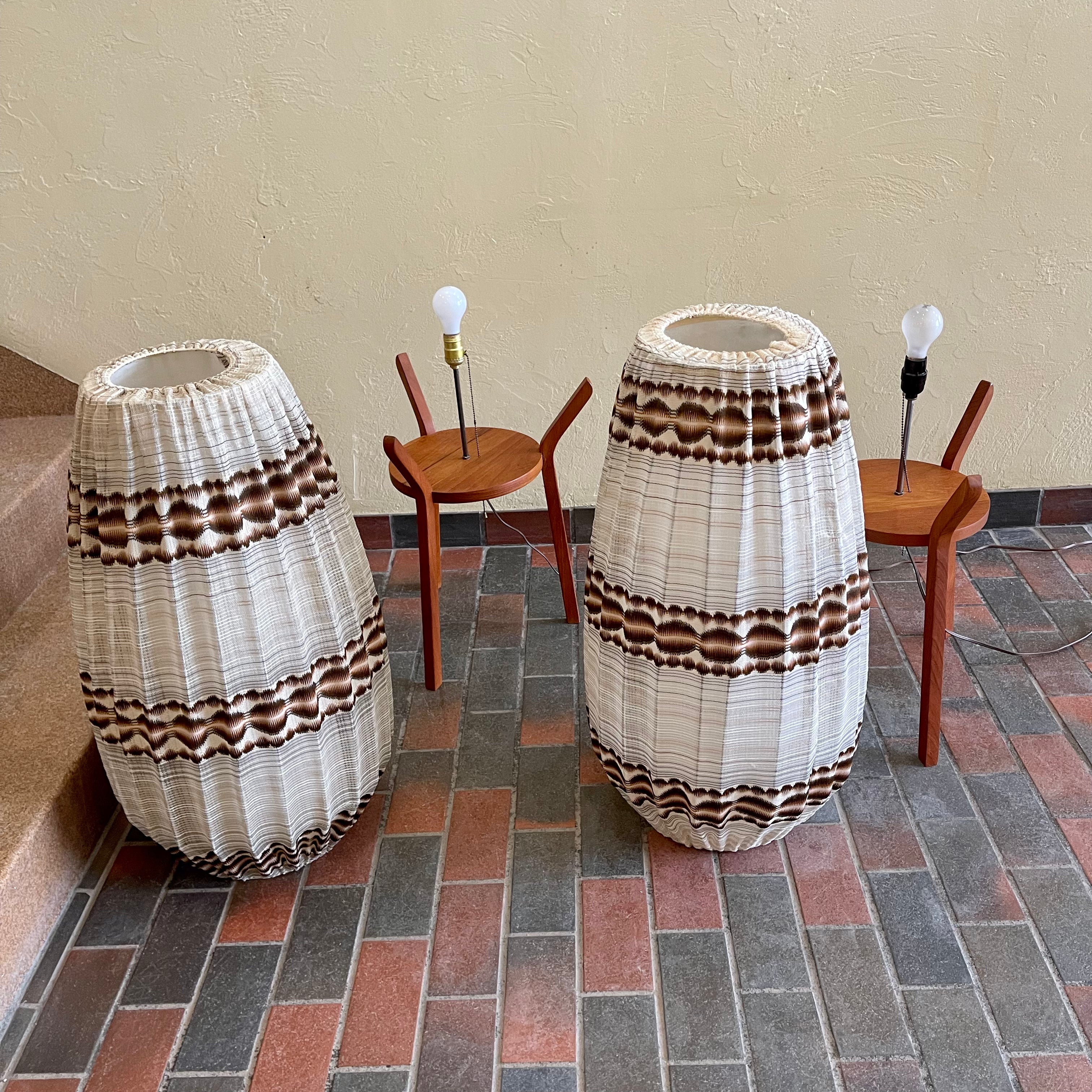 1960s Danish Teak Tripod Pod Floor Lamps