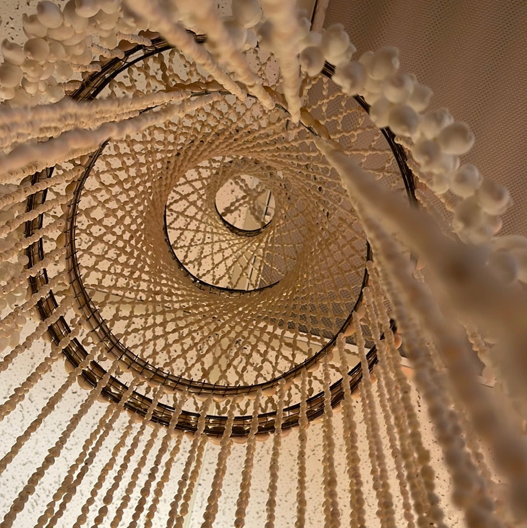 Spiral Shell Hanging Pendant Boho Style Seashells