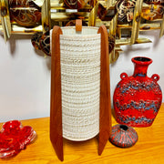 Midcentury Teak Rocket Table Lamp Mr. Mansfield Vintage