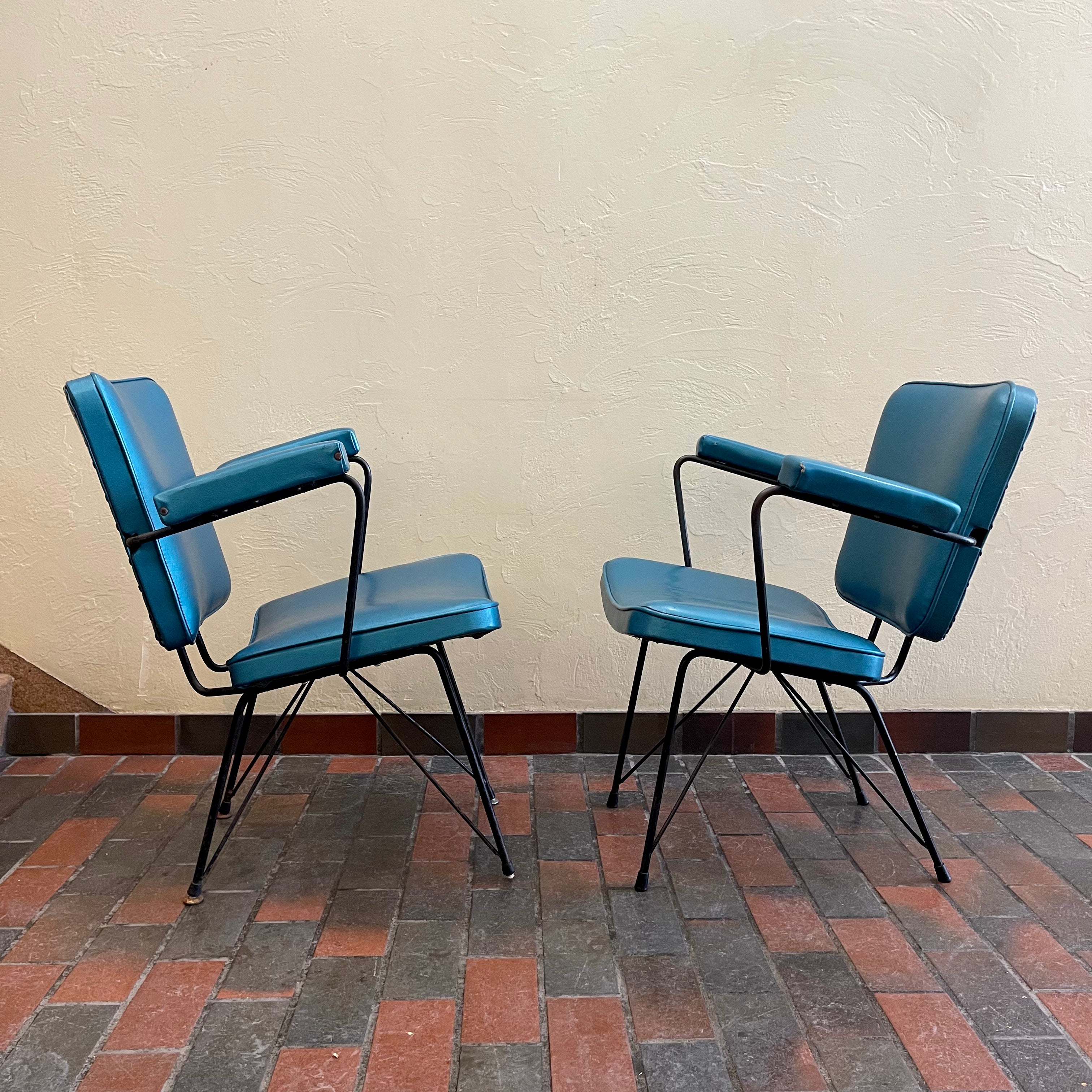1950s Teal Chair In The Style of Petter Cotton Mr. Mansfield Vintage