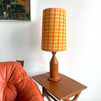 Solid Teak Lamp / Original Shade