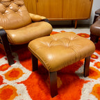 Cozy Carmel Leather Recliner + Ottoman Mr. Mansfield Vintage