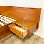 Load image into Gallery viewer, Midcentury Teak Queen Size Platform Bed + Floating Nightstands - Mr. Mansfield Vintage
