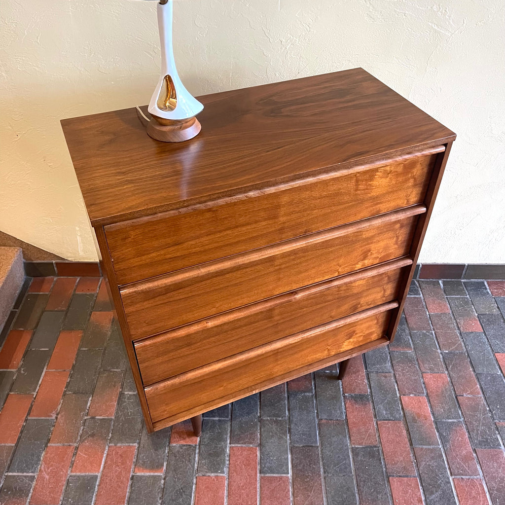 Vintage Walnut Tallboy Dresser