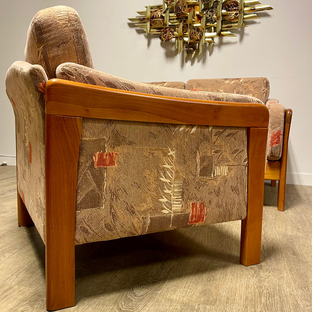 Solid Teak Framed Loveseat + Chair