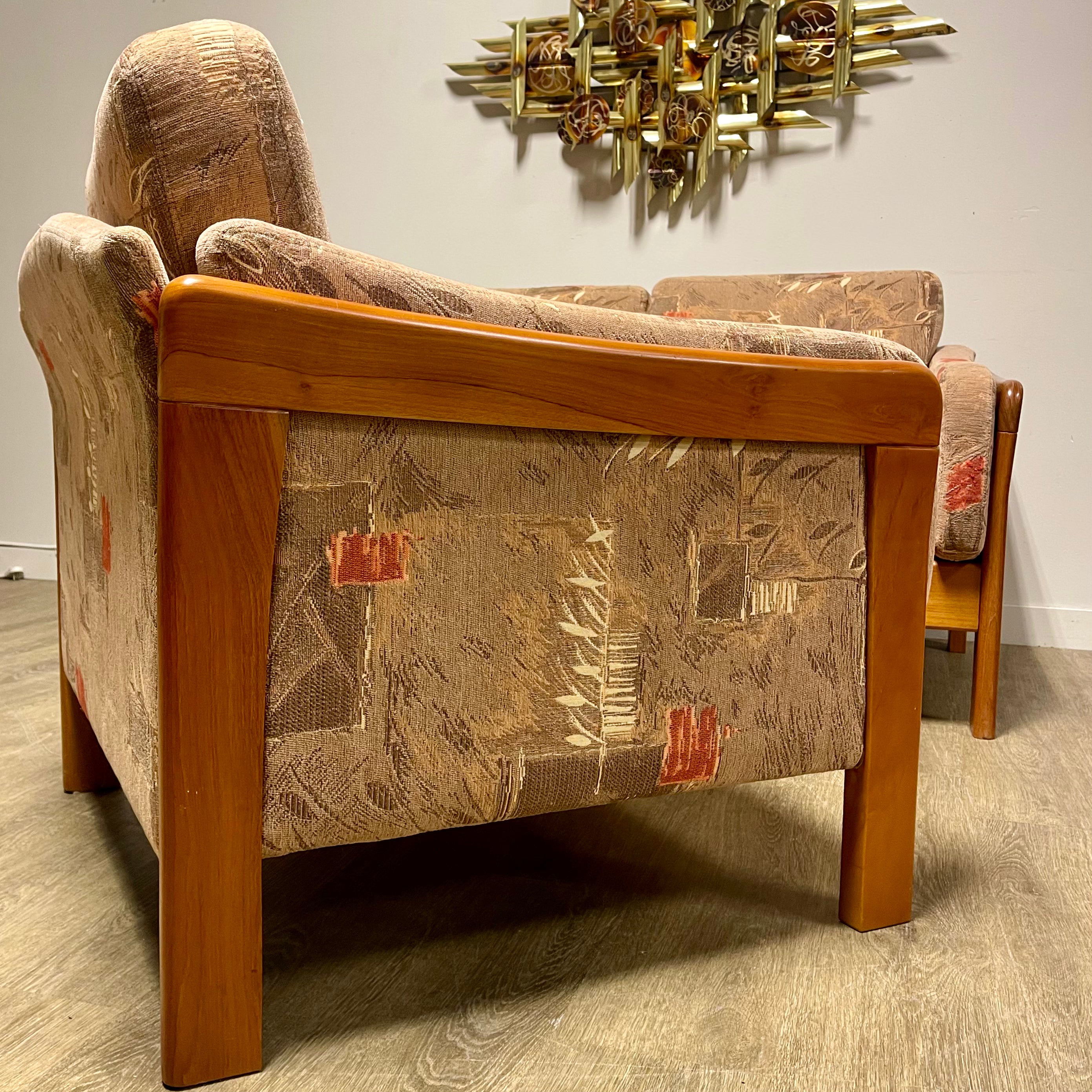 Solid Teak Framed Loveseat + Chair
