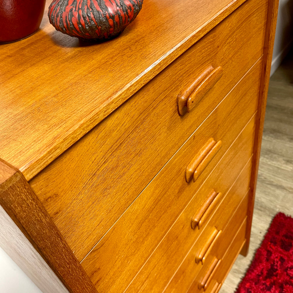 Teak 6 Drawer Tallboy Dresser - Mr. Mansfield Vintage