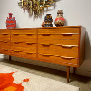 Danish 9 Drawer Teak Dresser Mr. Mansfield Vintage