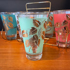 Vintage Cocktail Glasses + Caddy - Mr. Mansfield Vintage