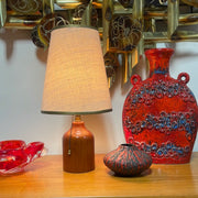 Small Midcentury Modern Solid Teak Lamp Mr. Mansfield Vintage