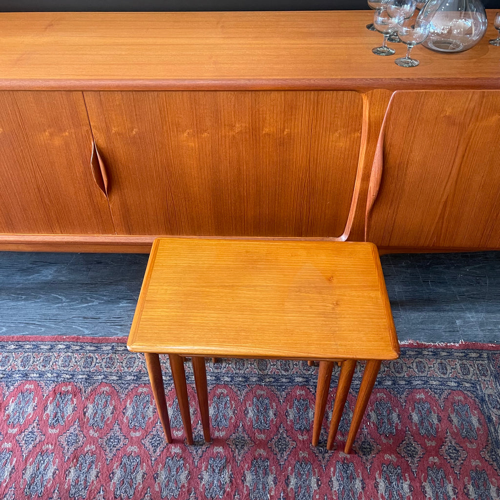 Midcentury Teak Nesting Tables Made in Denmark - Mr. Mansfield Vintage