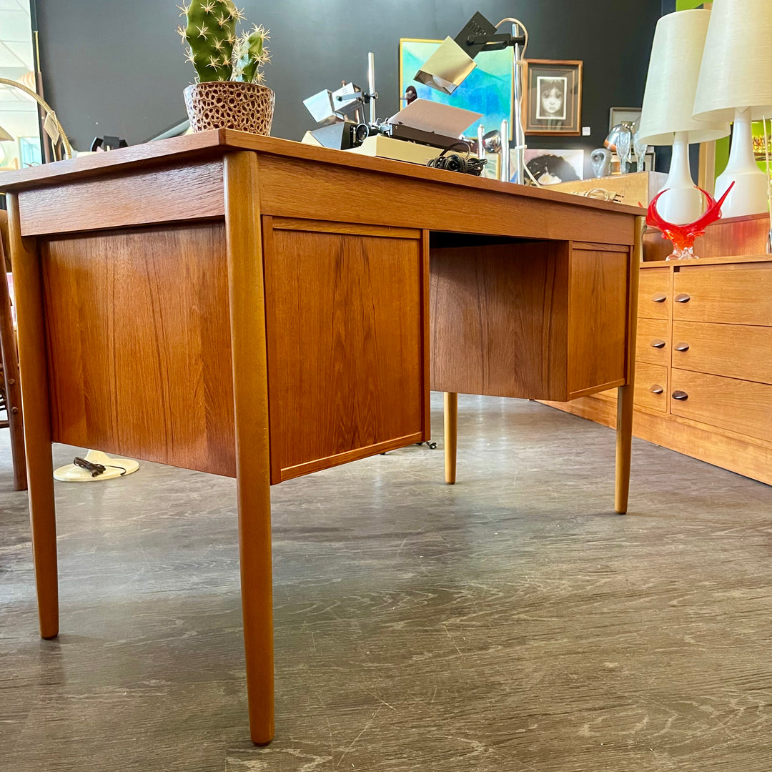 Teak Finished Back Desk Made in Denmark 