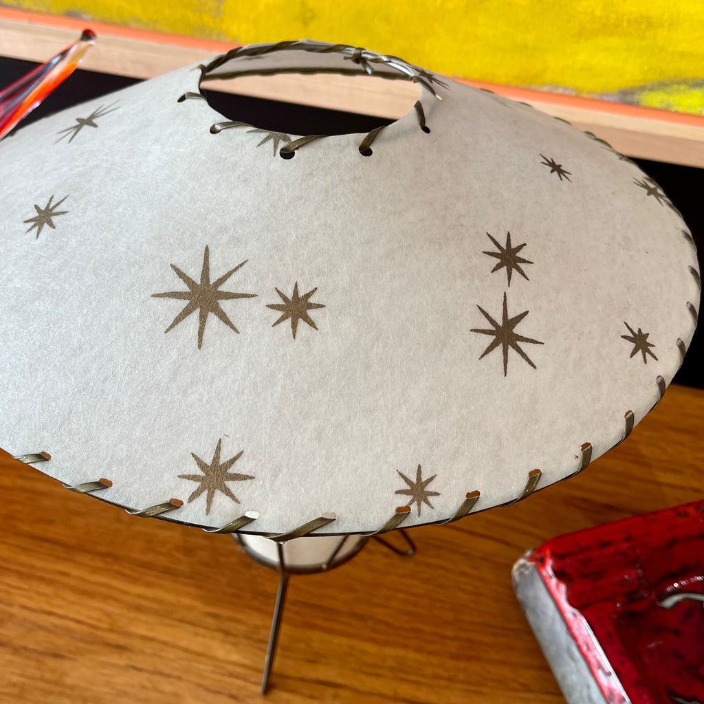 1950s Atomic  Starburst Pattern Fiberglass Table Lamp