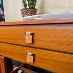 Midcentury Teak Mirror + Entranceway Consul Table Mansfield Vintage