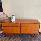 Danish 6 Drawer Teak Dresser +  Afromosia Teak Handles