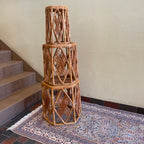 Three Vintage Wicker Nesting Tables