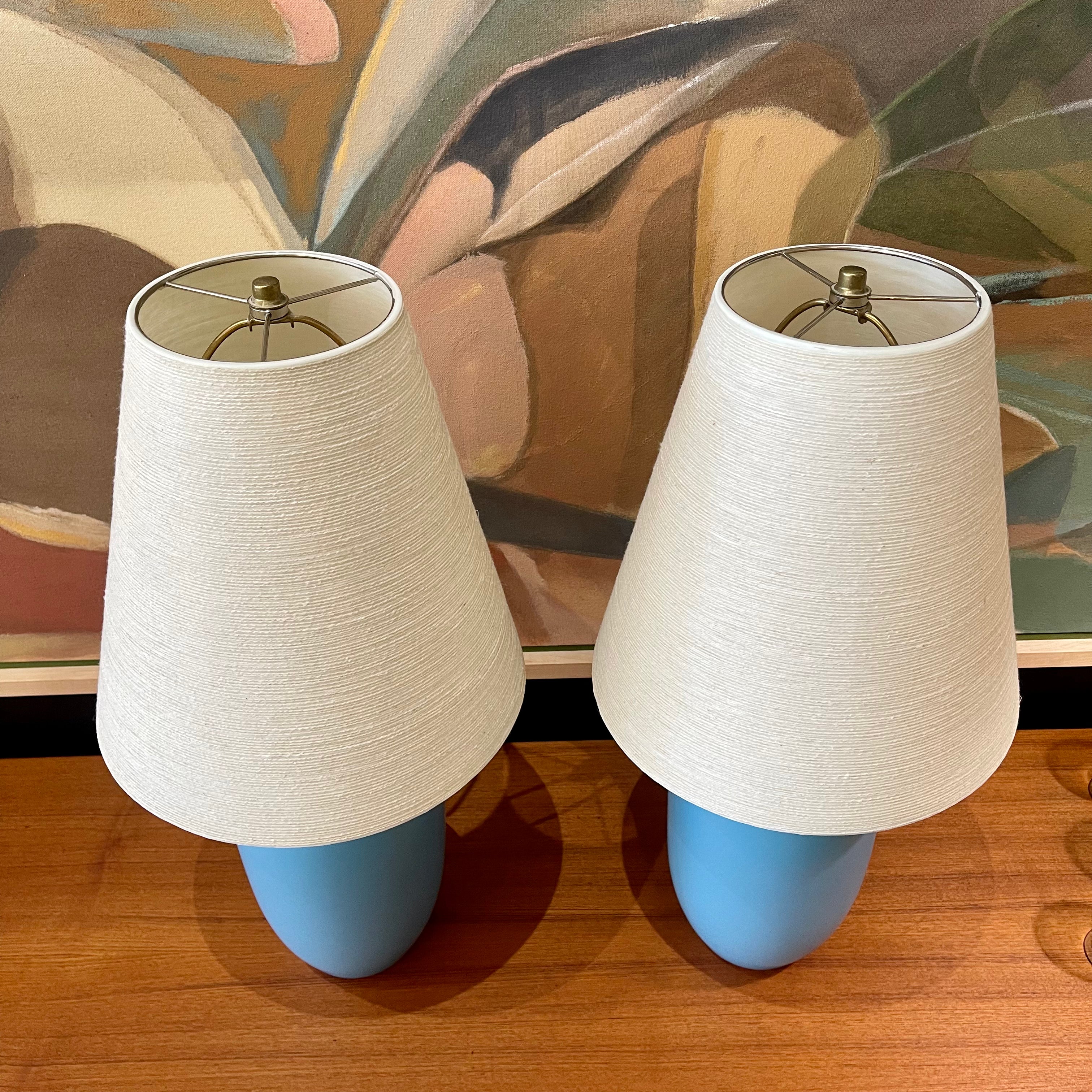 Vintage Robin Egg Blue LOTTE Lamps by Lotte & Gunnar Bostlund