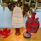 Small Midcentury Modern Solid Teak Lamp Mr. Mansfield Vintage