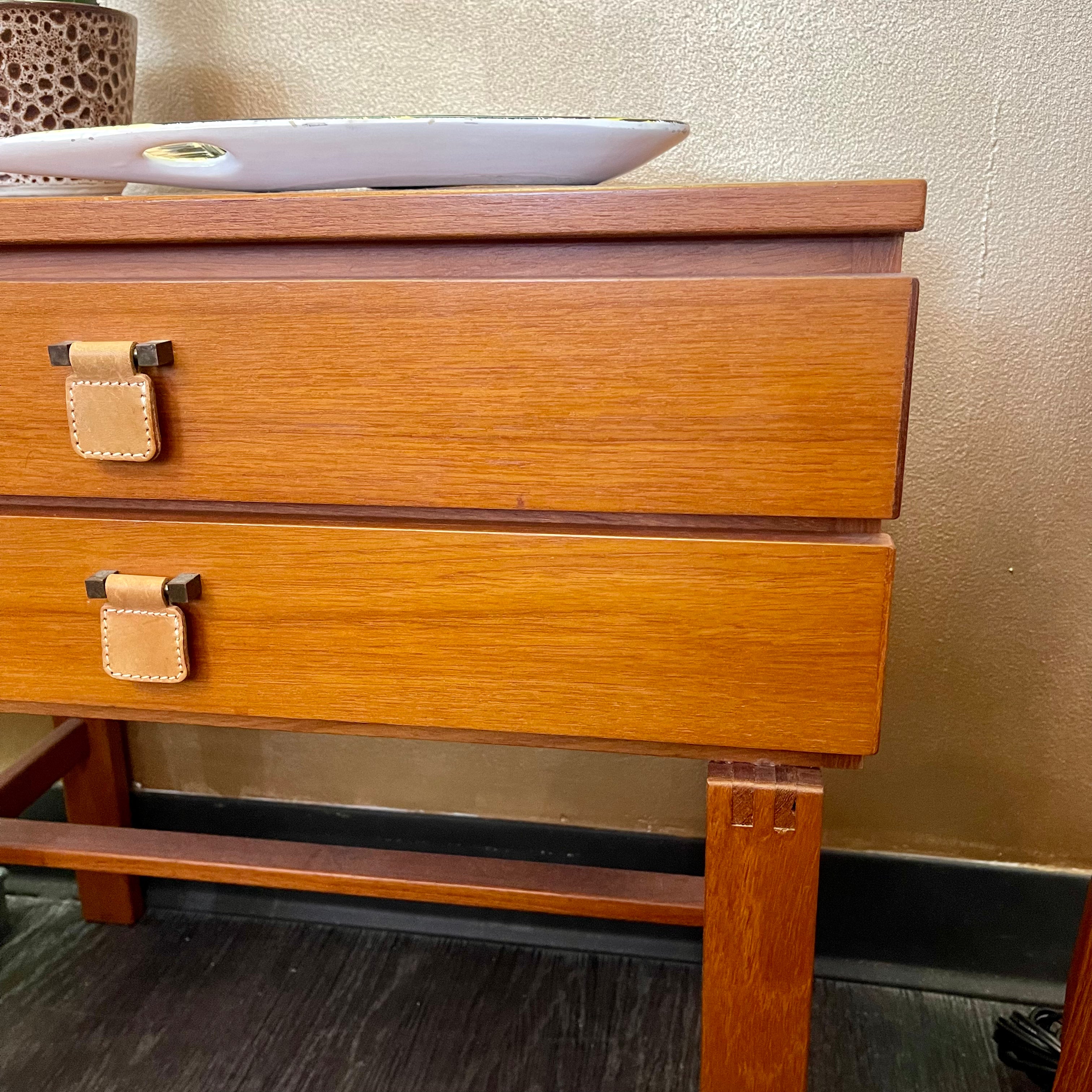 Midcentury Teak Mirror + Entranceway Consul Table Mansfield Vintage