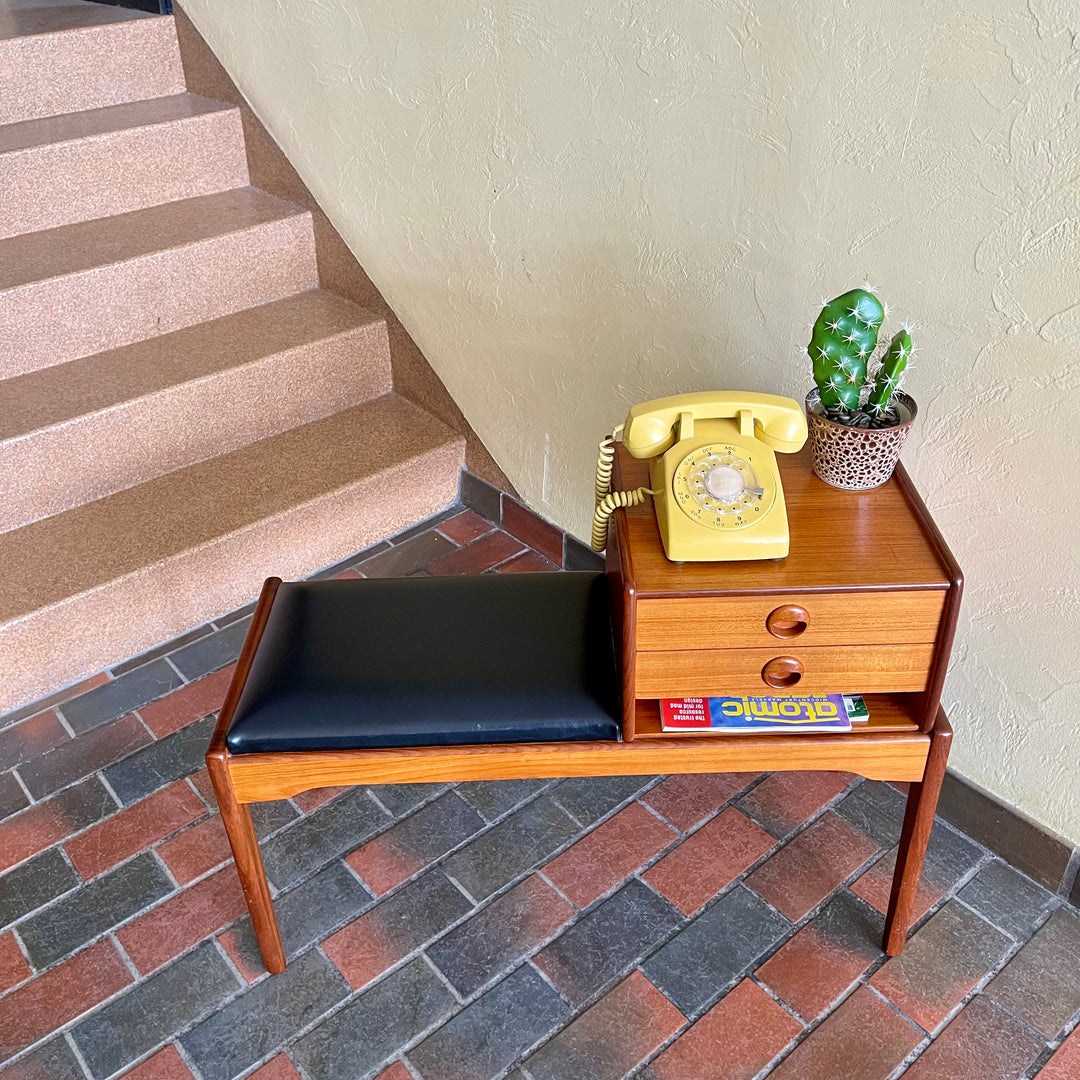 Made in Norway Vintage Phone/Entry Way Bench Model “ROLF”