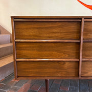 Vintage 9 Drawer Walnut Dresser