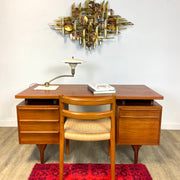 Midcentury Teak Desk with Open Bookcase Back