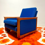 R. Huber Lounge Chair + Original Royal Blue Upholstery + New Foam