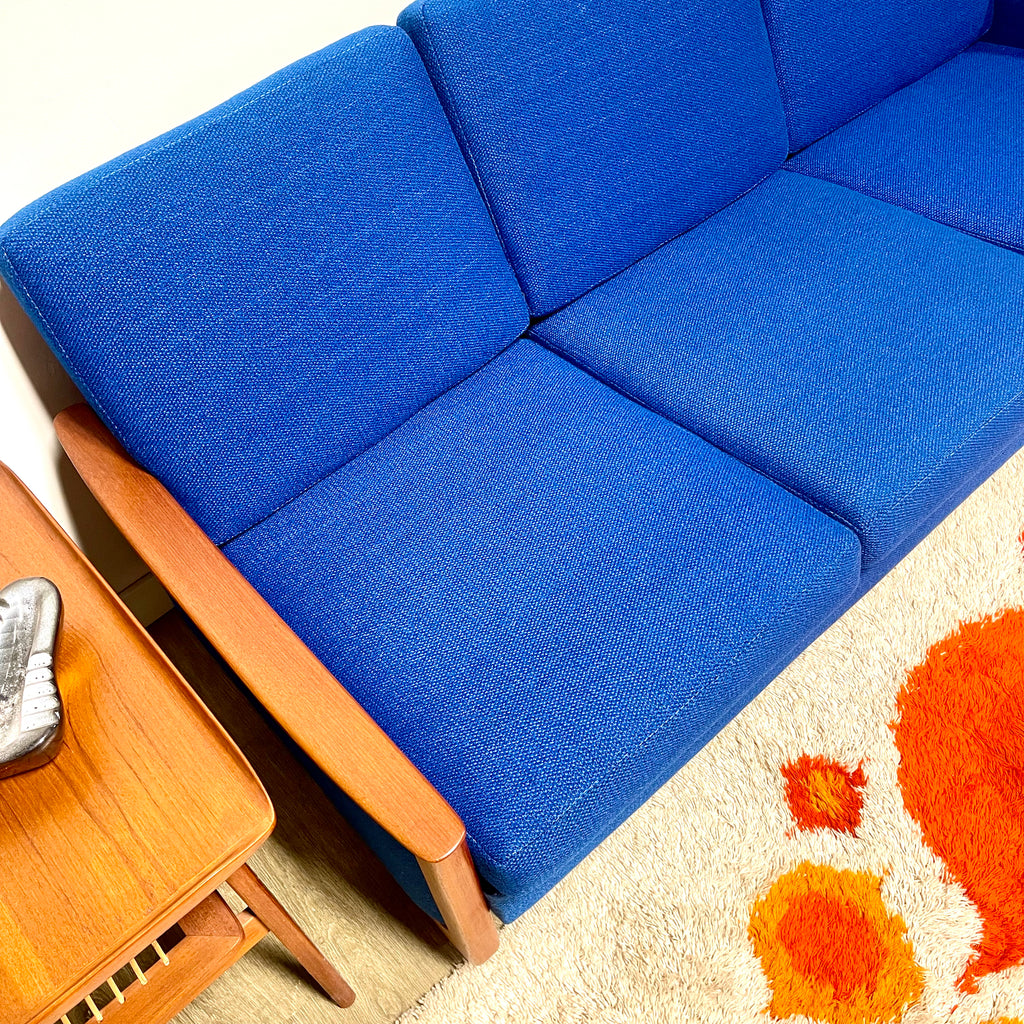R. Huber Sofa + Original Royal Blue Upholstery + New Foam