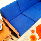 R. Huber Sofa + Original Royal Blue Upholstery + New Foam