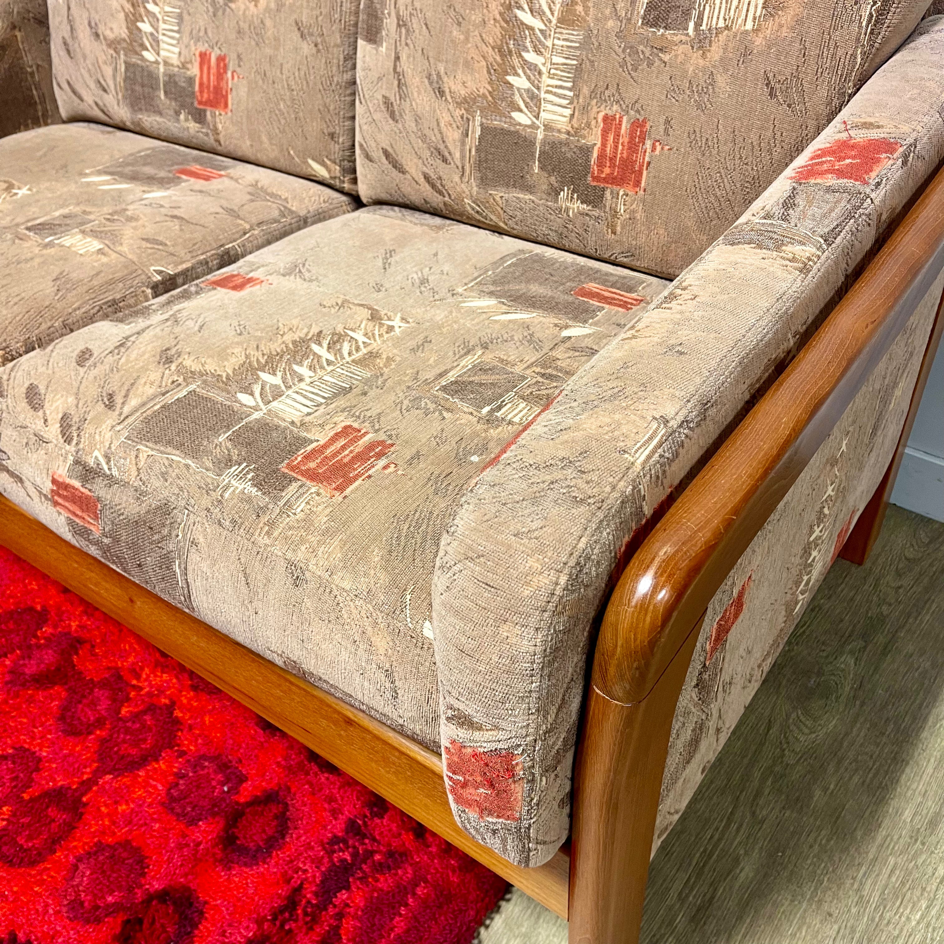 Solid Teak Framed Loveseat 