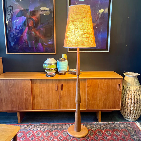 Solid Teak Floor Lamp - Mr. Mansfield Vintage