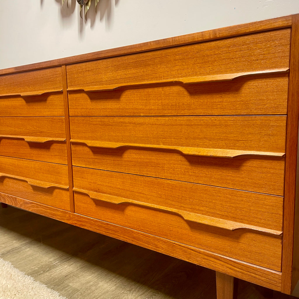 Danish 9 Drawer Teak Dresser Mr. Mansfield Vintage