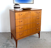 Vintage Four Drawer Teak Dresser