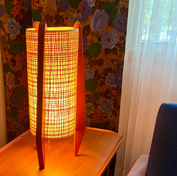 Midcentury Teak Rocket Table Lamp