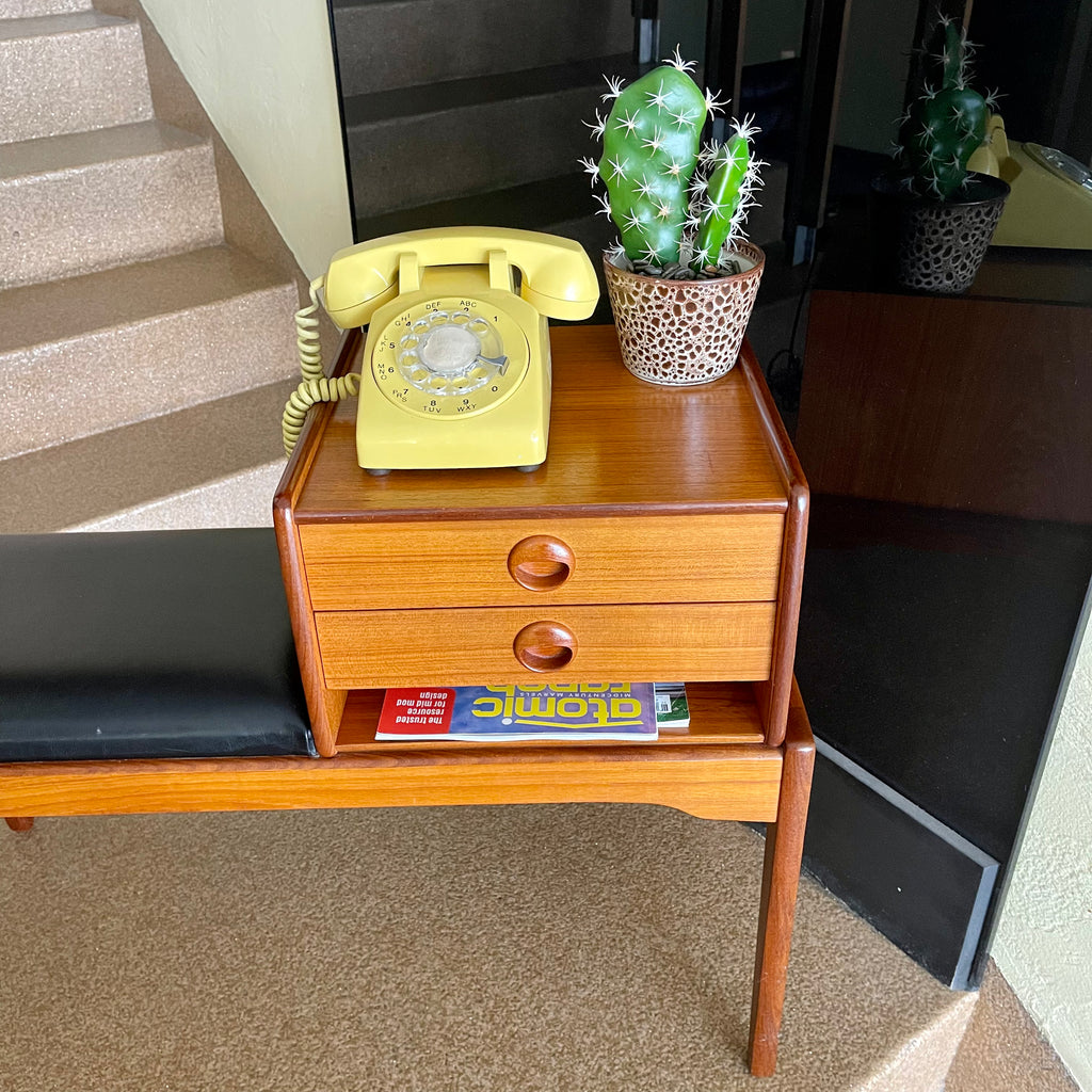 Made in Norway Vintage Phone/Entry Way Bench Model “ROLF”