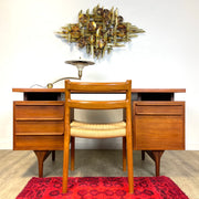 Midcentury Teak Desk with Open Bookcase Back