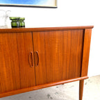 Danish Teak Tambour Door Bar/Record Cabinet