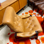 Cozy Carmel Leather Recliner + Ottoman Mr. Mansfield Vintage