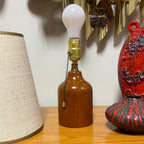 Small Midcentury Modern Solid Teak Lamp Mr. Mansfield Vintage