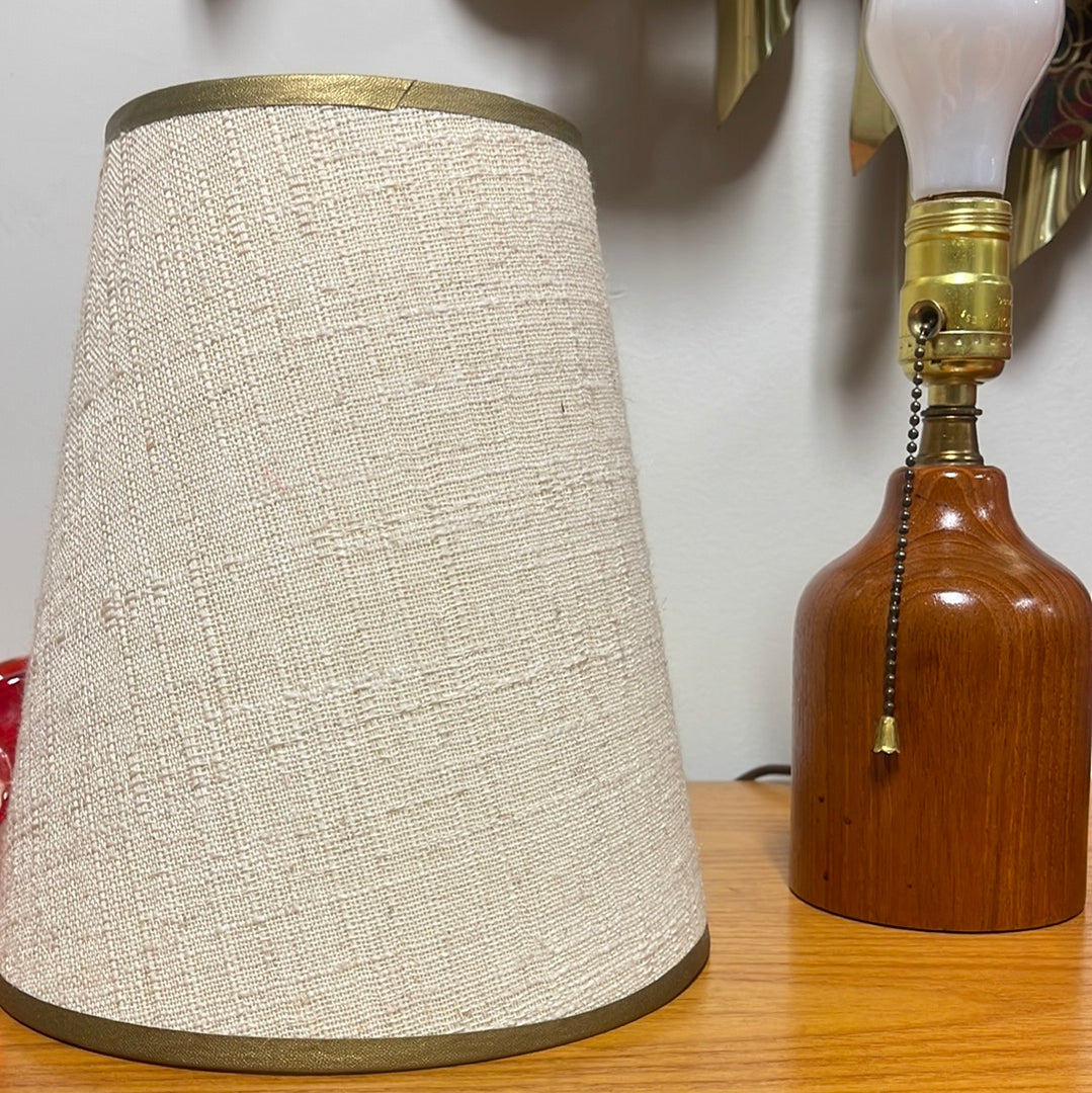 Small Midcentury Modern Solid Teak Lamp Mr. Mansfield Vintage