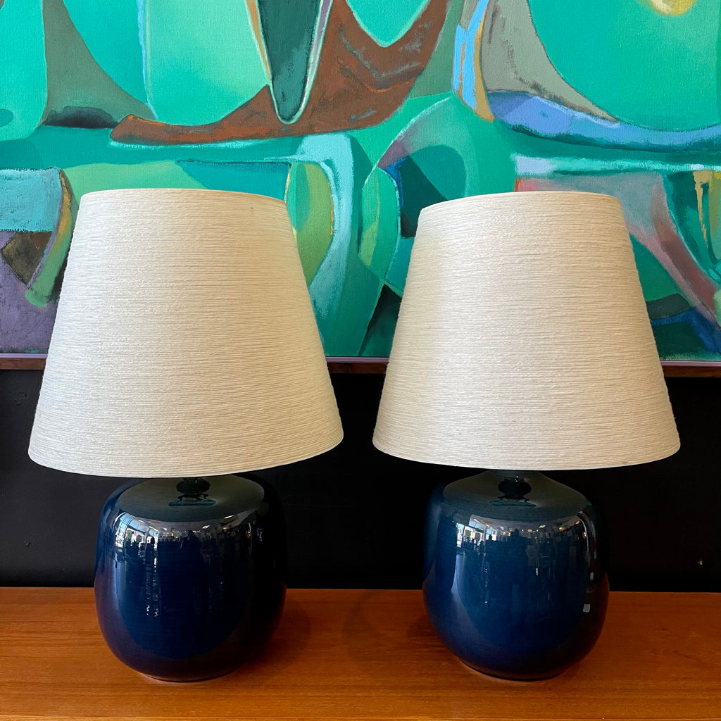 Vintage Lapis Blue LOTTE Lamps - Mr. Mansfield Vintage